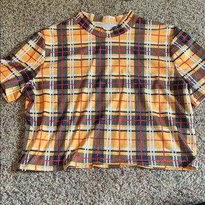 School girl plaid crop top